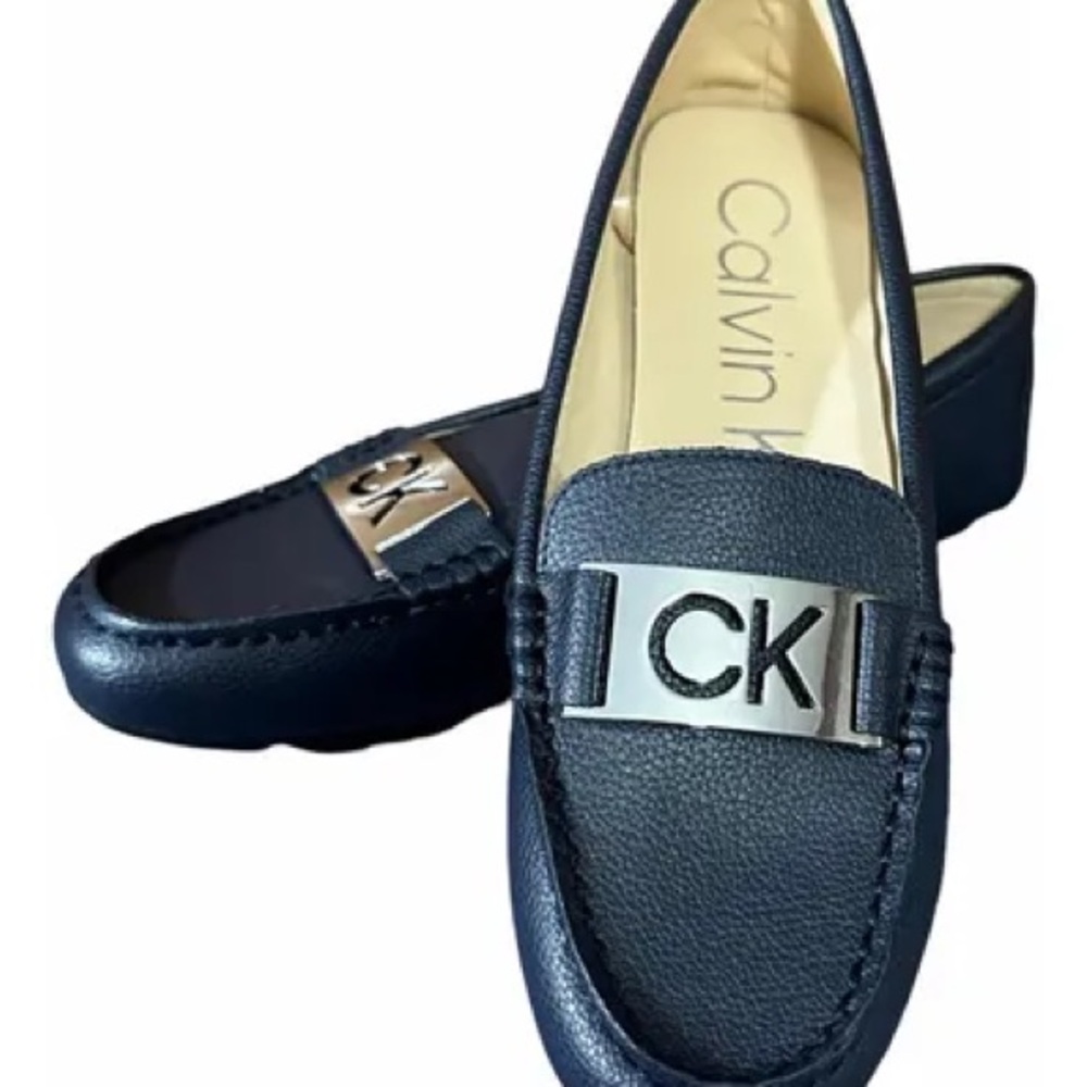 Calvin Klein navy Loafers with CK Logo